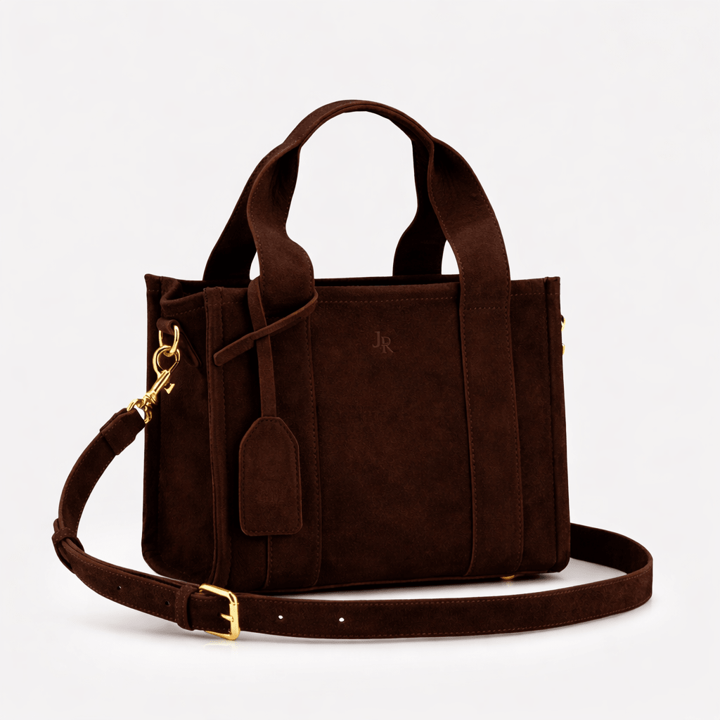 Mini Taylor Tote Bag Dark Brown Suede *Pre - Order* - JLR London