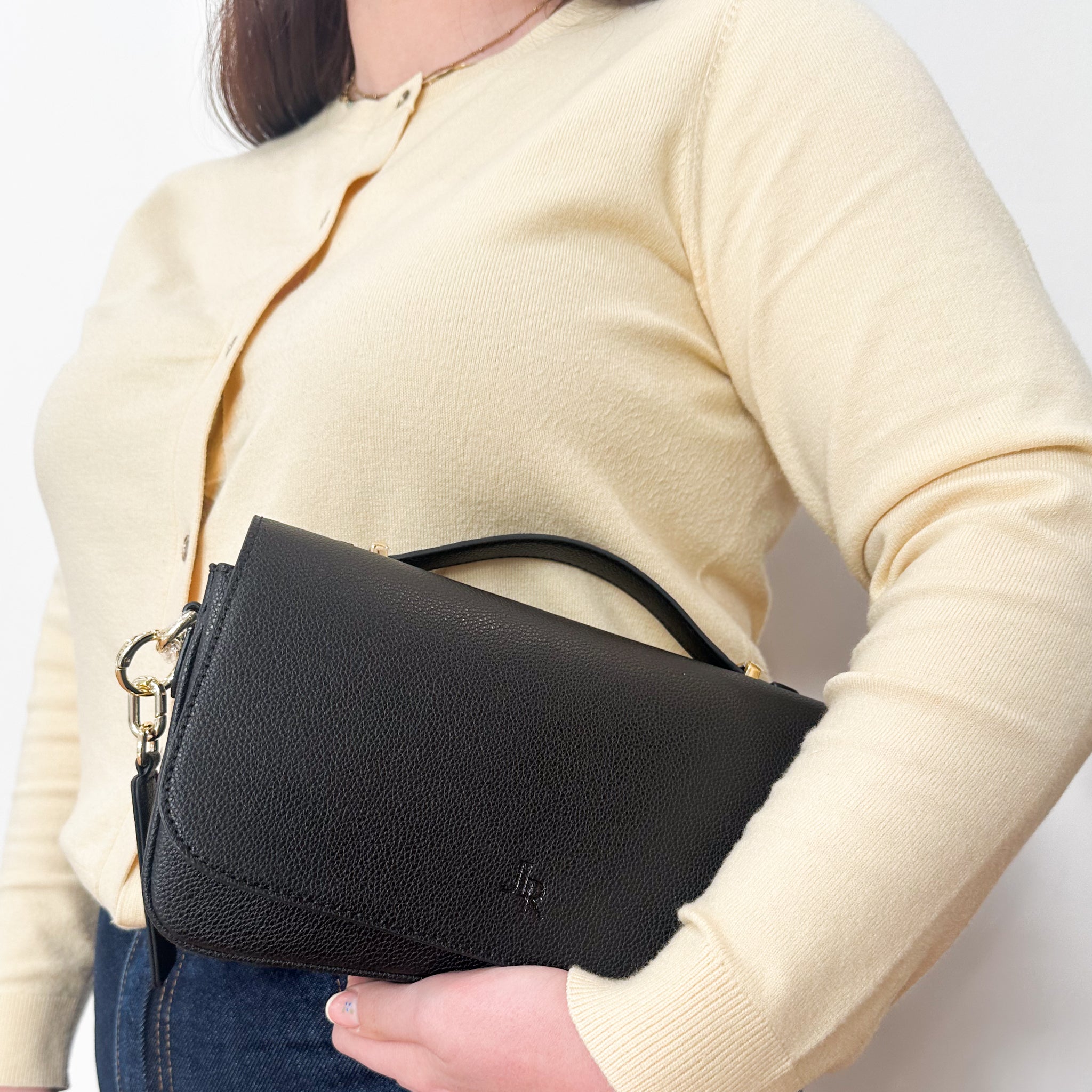 Cambridge luxe leather top handle bag - Black
