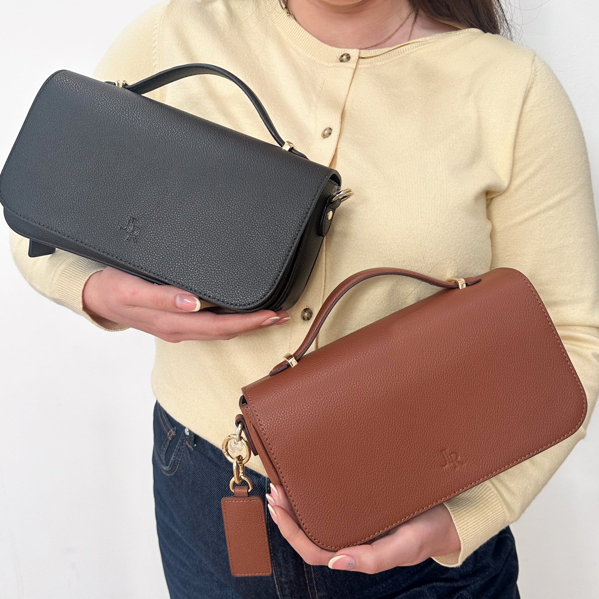 Cambridge luxe leather top handle bag - Black