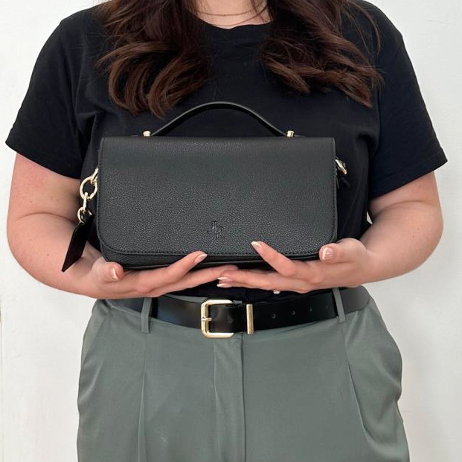 Cambridge luxe leather top handle bag - Black
