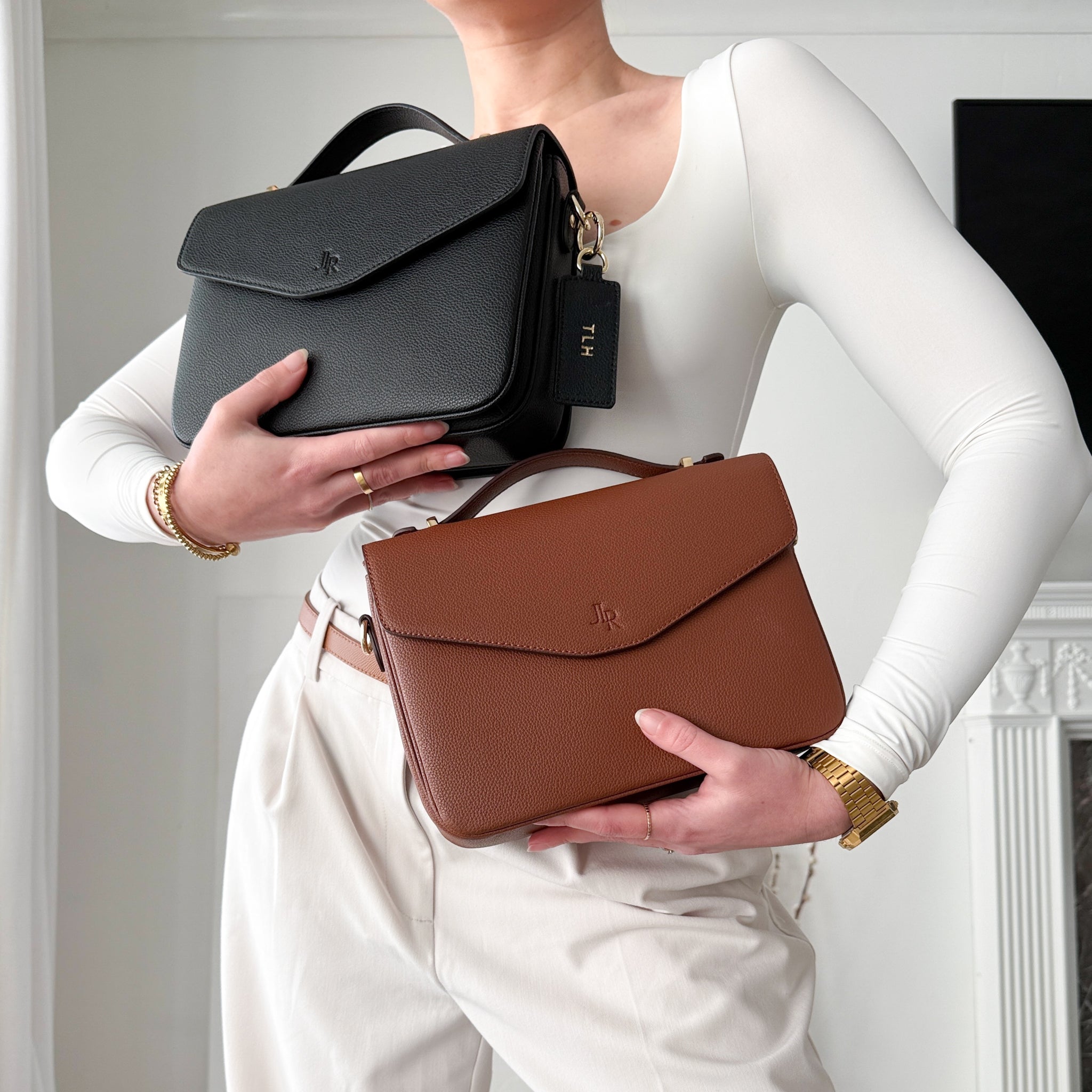 Kensington luxe leather top handle bag Tan