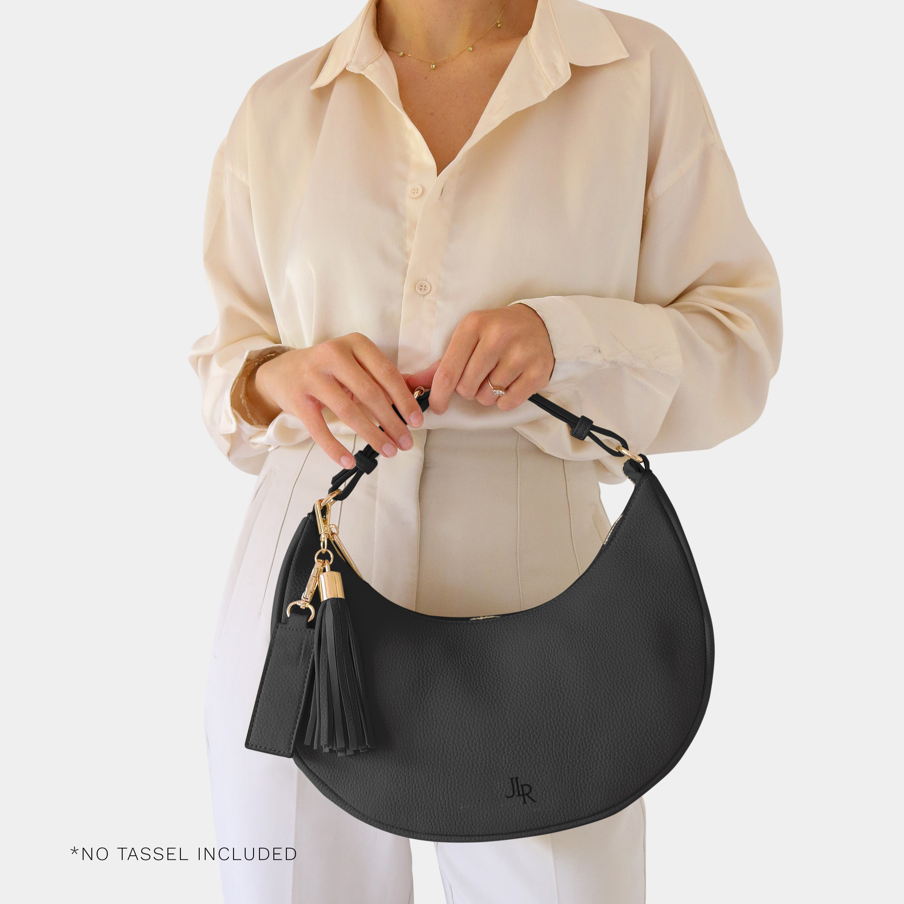 Black Rudy Midi Half Moon Bag
