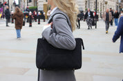 Antonio Large Luxe Leather and Suede Tote Bag - Black - JLR London