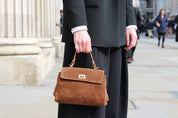 Lucca Top Handle Luxe Suede Tote Bag - Tan - JLR London