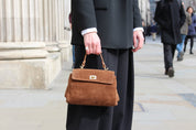 Lucca Top Handle Luxe Suede Tote Bag - Tan - JLR London