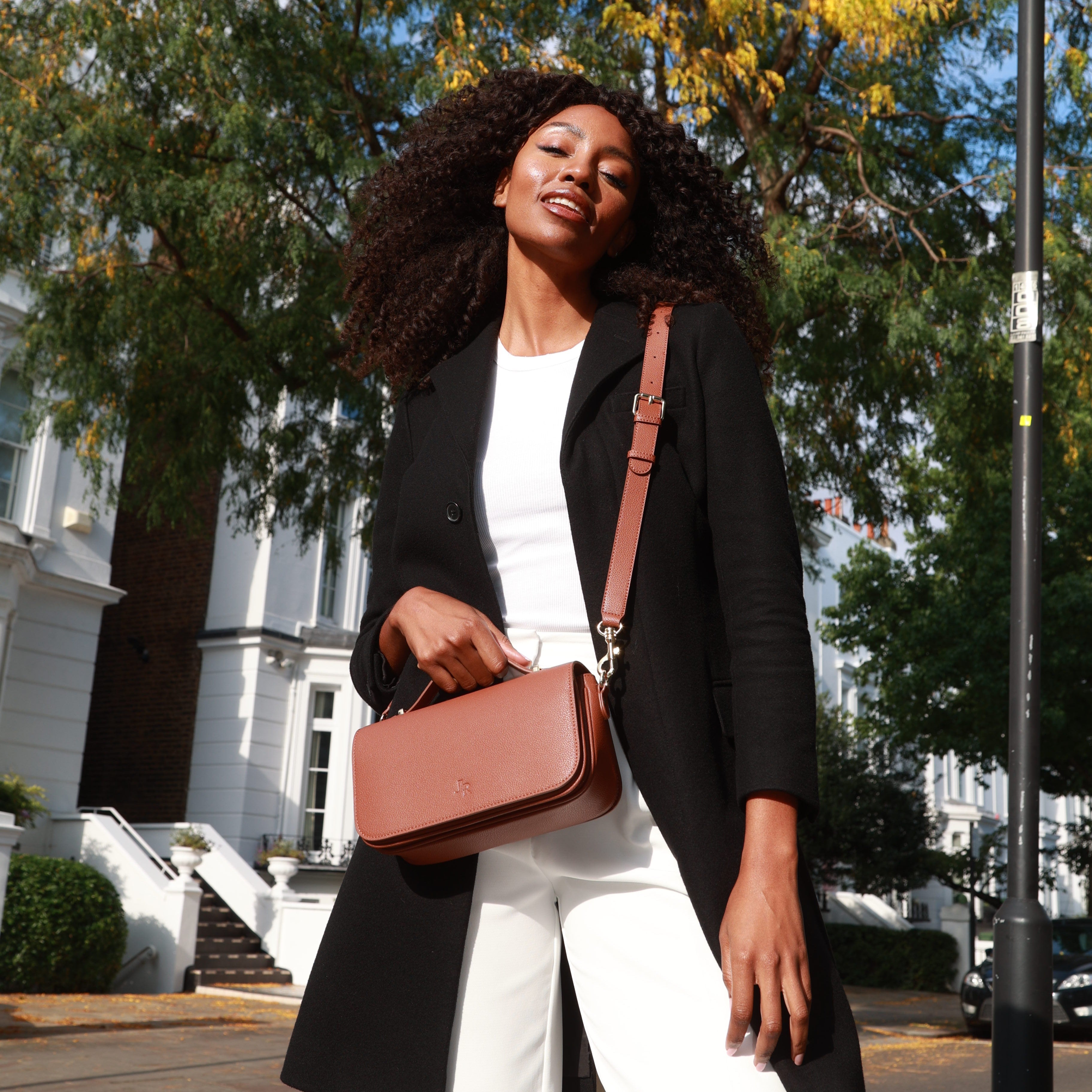 Cambridge luxe leather top handle bag - Black