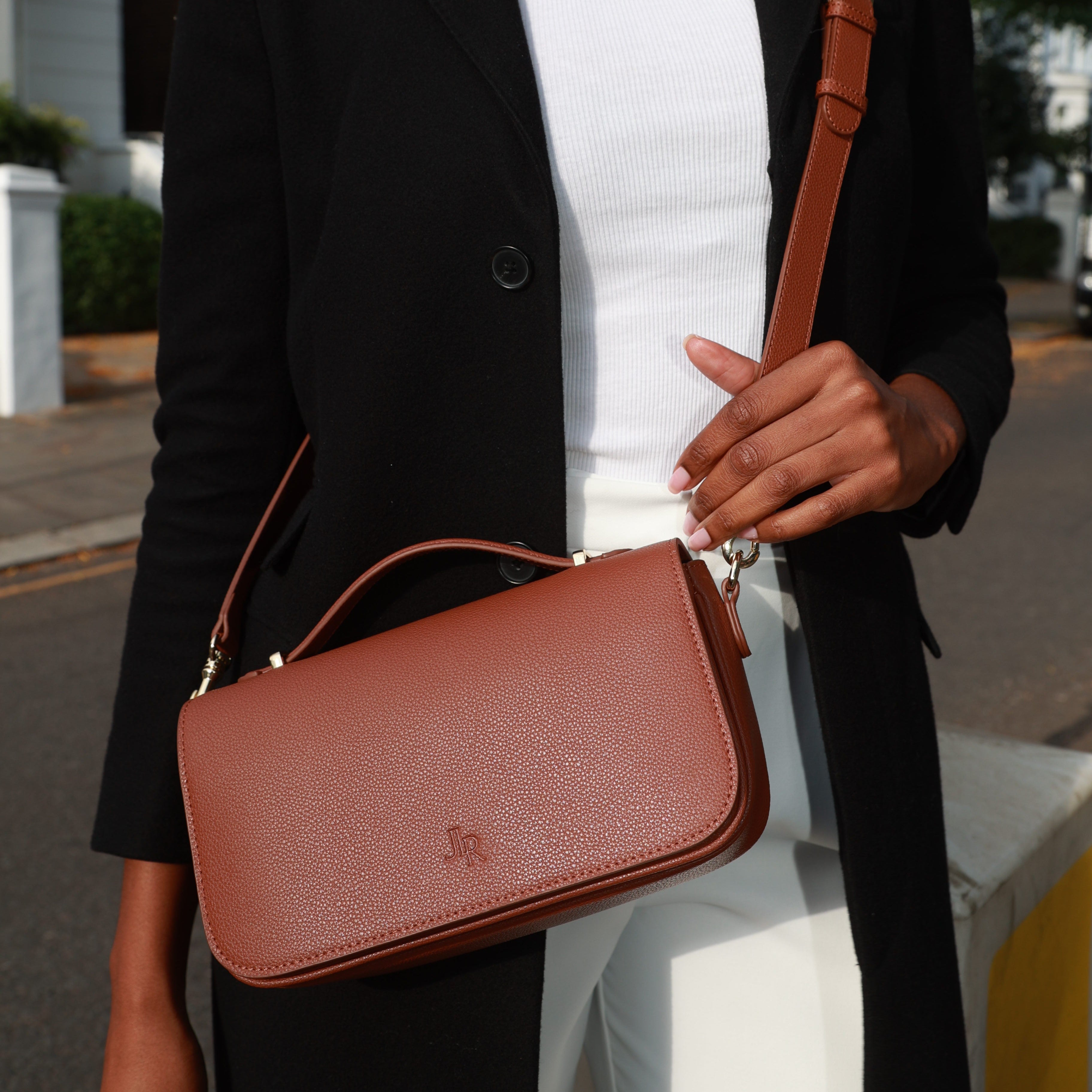 Cambridge luxe leather top handle bag - Black