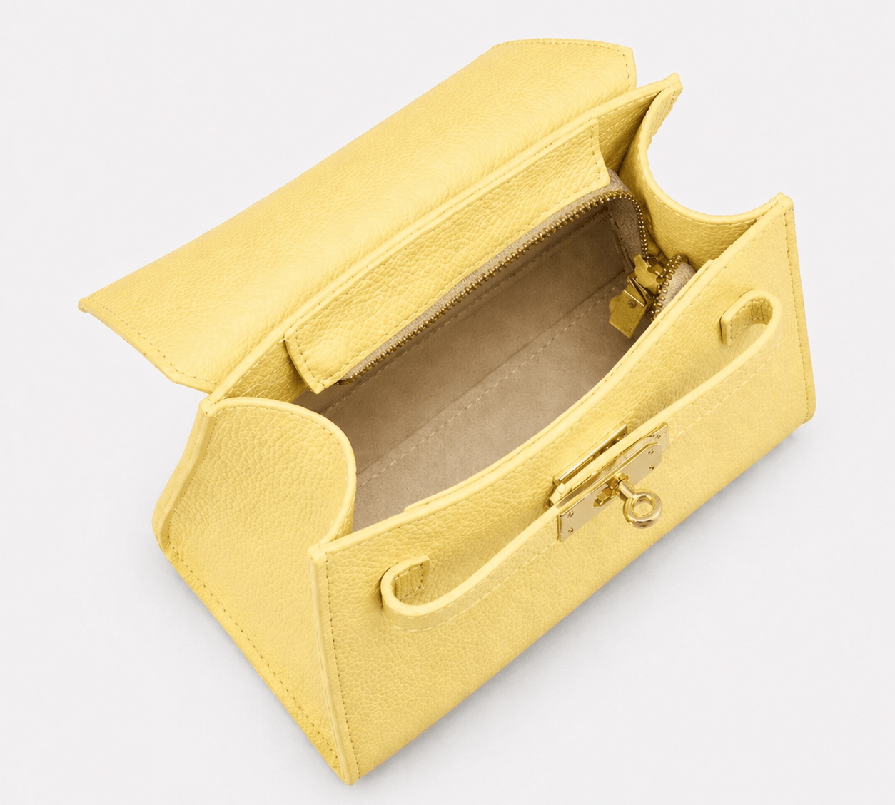 Elena Top Handle Luxe Leather Top Handle - Buttery Lemon - JLR London