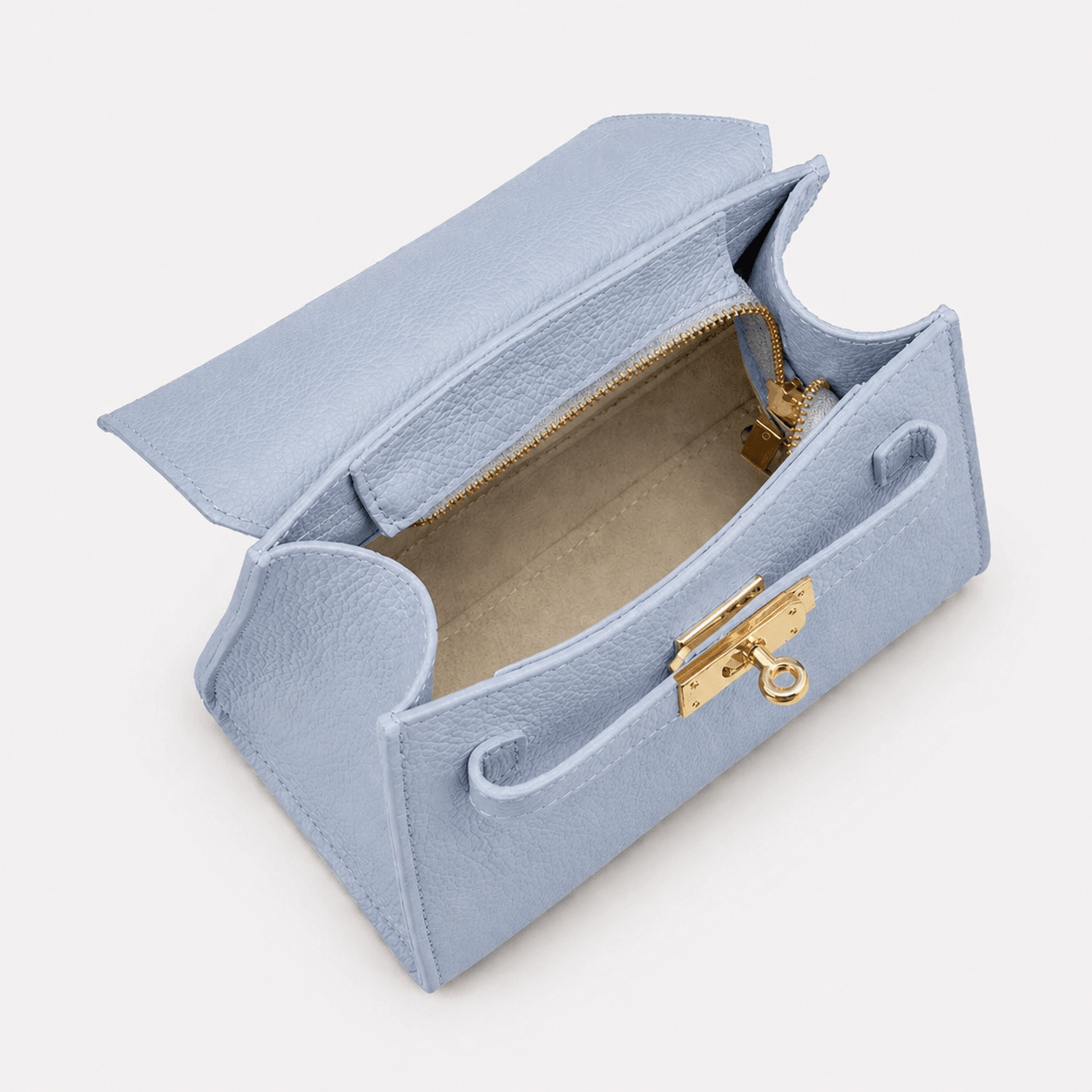 Elena Top Handle Luxe Leather Top Handle - Powder Blue - JLR London