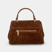 Lucca Top Handle Luxe Suede Tote Bag - Tan - JLR London