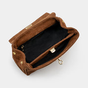 Lucca Top Handle Luxe Suede Tote Bag - Tan - JLR London