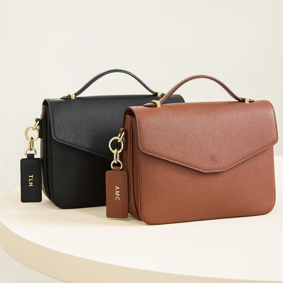 Kensington Luxe Leather Top Handle Bag - Black - JLR London