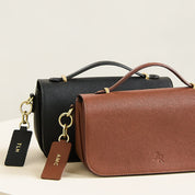 Cambridge Luxe Leather Top Handle Bag - Tan