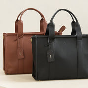 Maxi Taylor Luxe Leather Tote Bag - Black