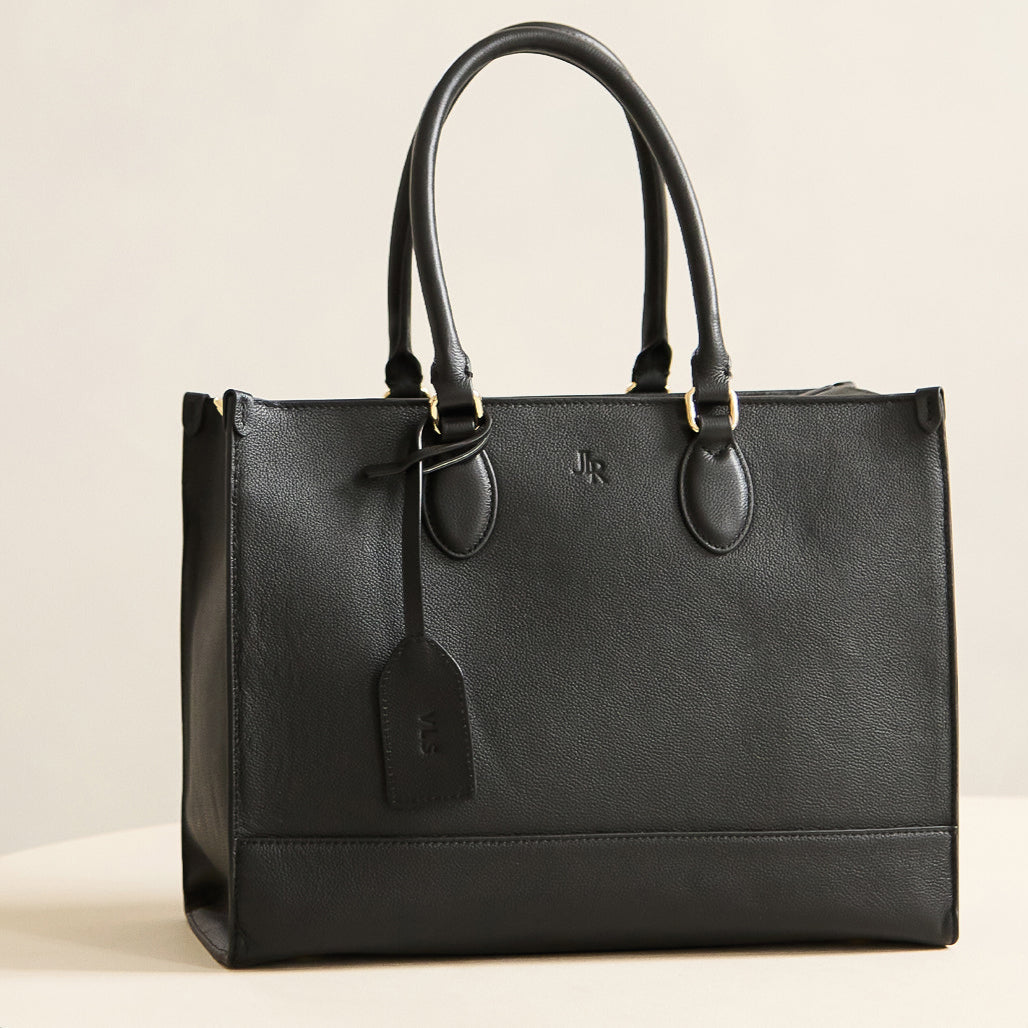 Luxe Leather Belgrave Work Bag - Black