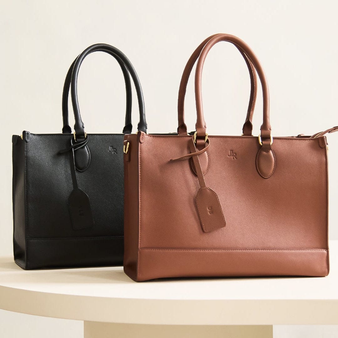 Luxe Leather Belgrave Work Bag - Black - JLR London