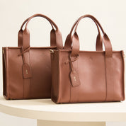 Medium Taylor Luxe leather Tote bag - Tan