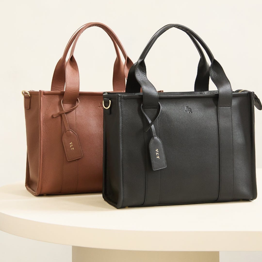 Medium Taylor Leather Tote Bag Black JLR London – JLR London