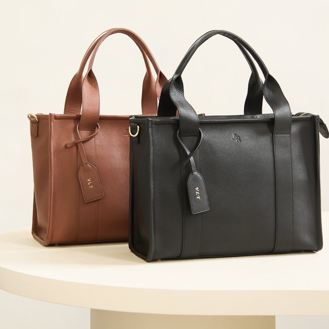 Medium Taylor Luxe leather Tote bag - Tan