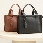 Medium Taylor Luxe leather Tote bag - Tan