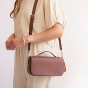 Cambridge Luxe Leather Top Handle Bag - Tan