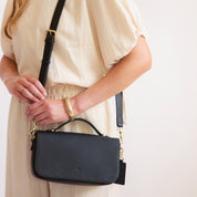 Cambridge Luxe Leather Top Handle Bag - Black