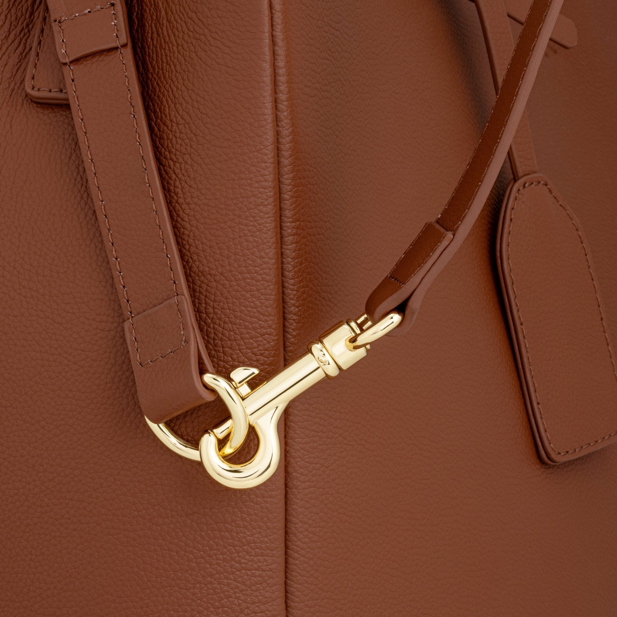 Stella Large Luxe Leather Tote Bag - Tan - JLR London