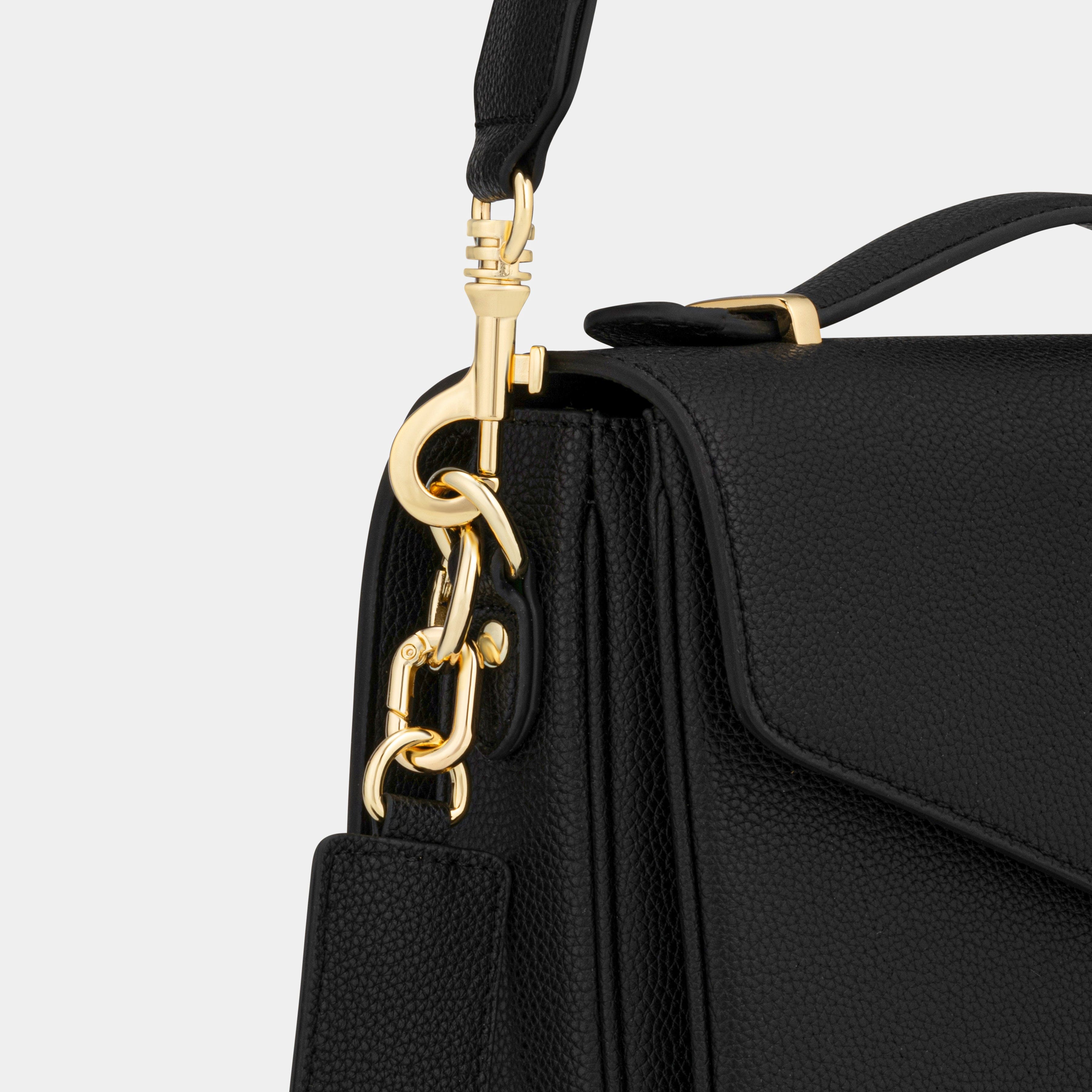 Kensington luxe leather top handle bag Black