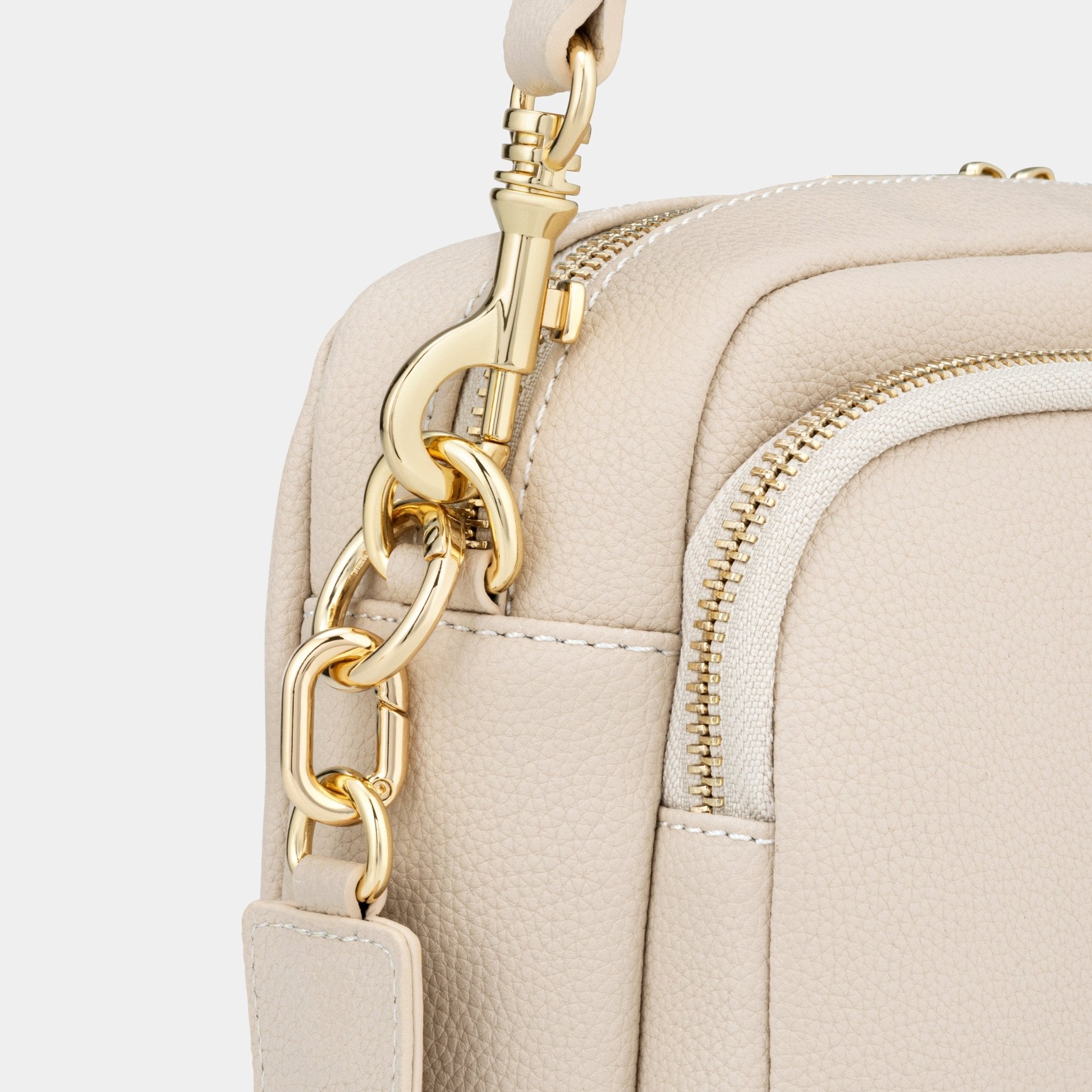 Chelsea Midi Crossbody Luxe Leather Bag Stone - JLR London
