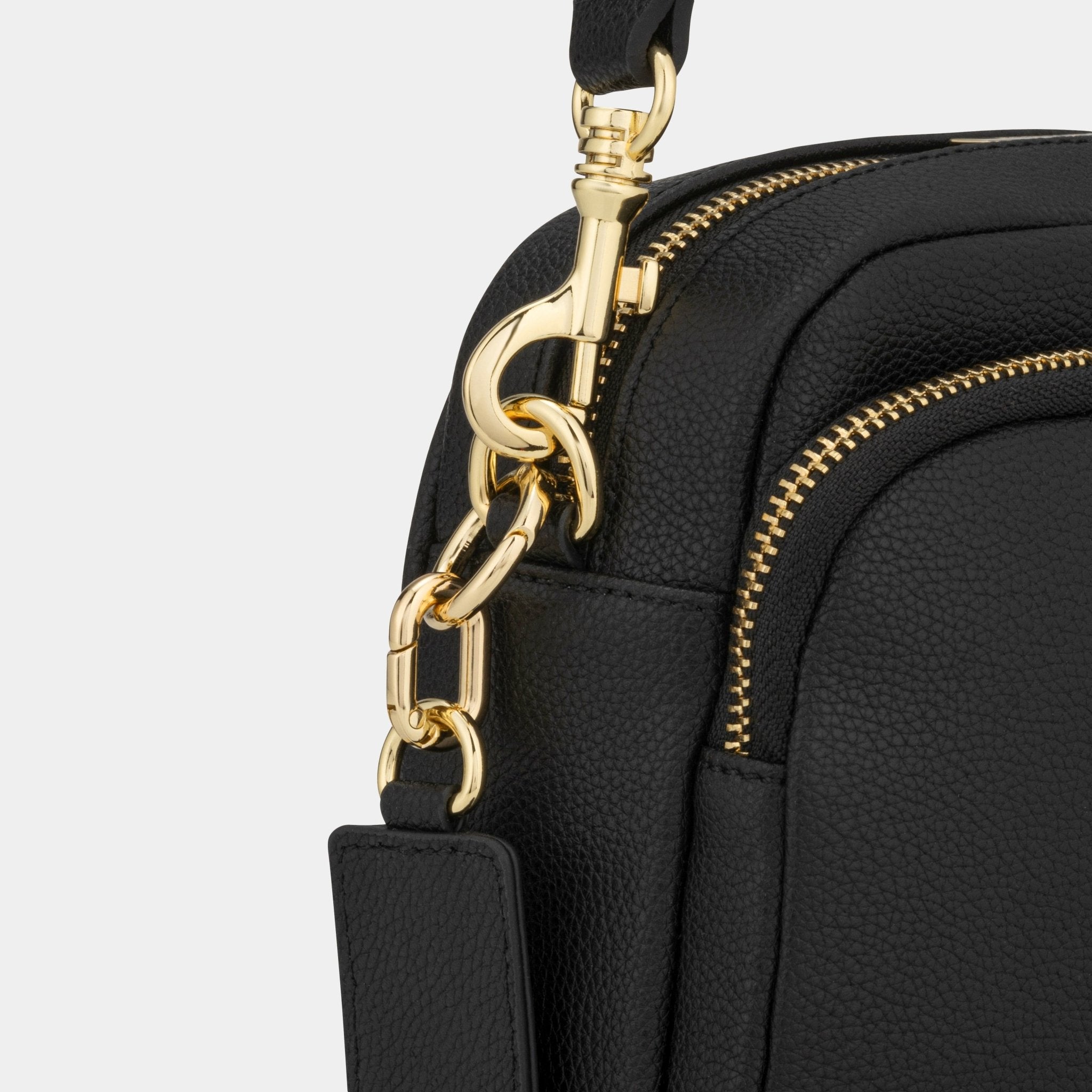 Chelsea Midi Crossbody Luxe Leather Bag - Black - JLR London