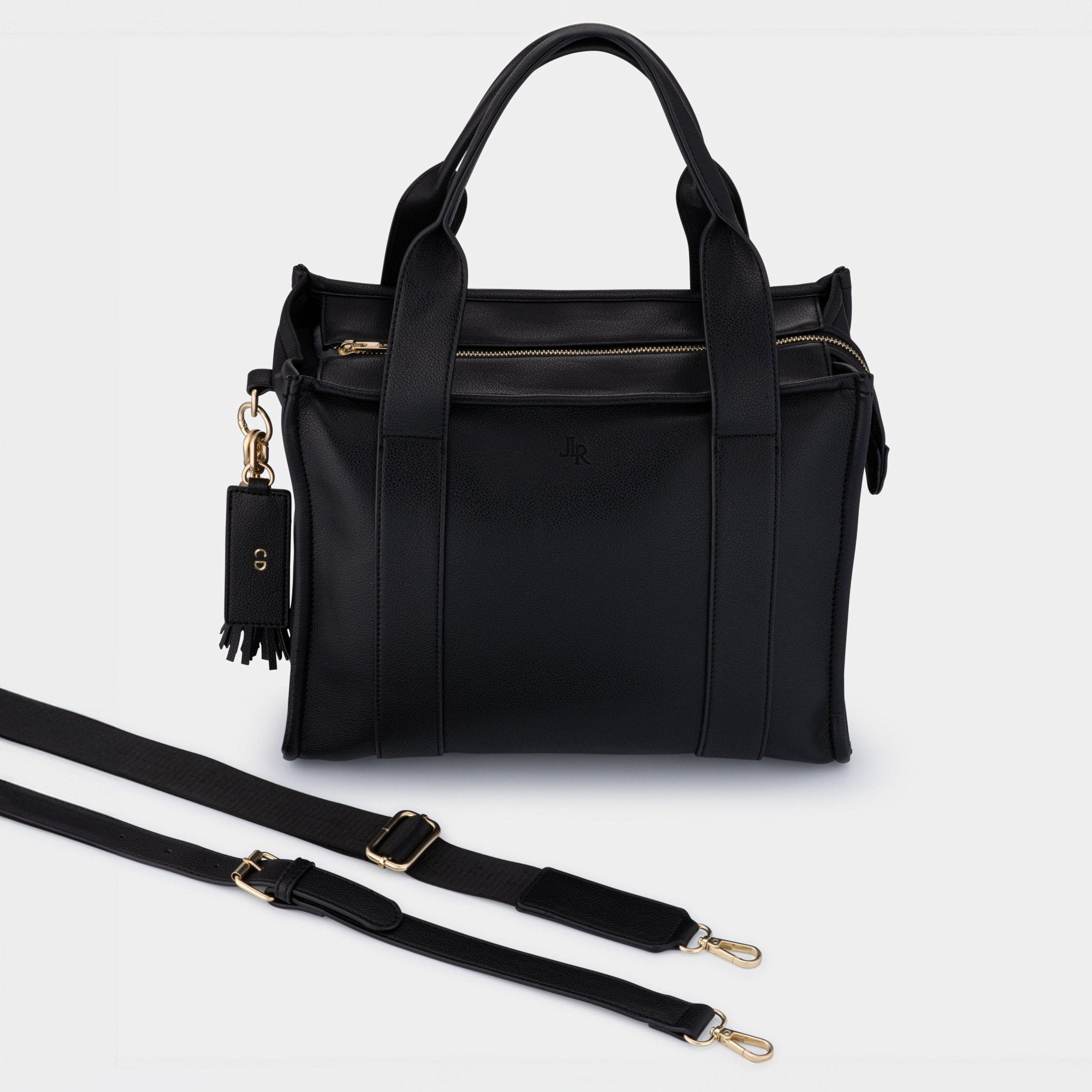 Black Medium Taylor Tote Bag - Vegan Leather *Pre - order* - JLR London