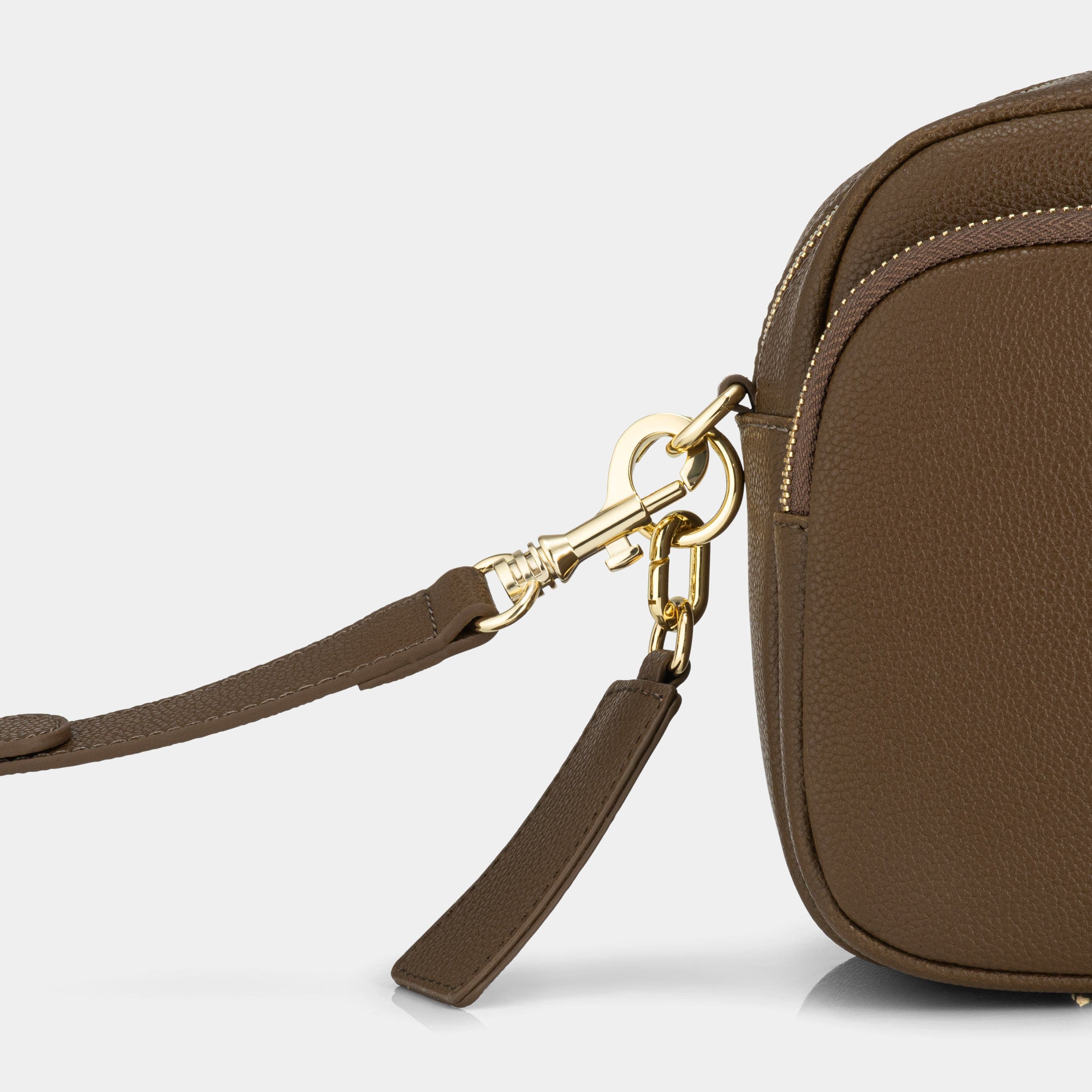 Chelsea Midi Crossbody luxe leather bag chocolate brown