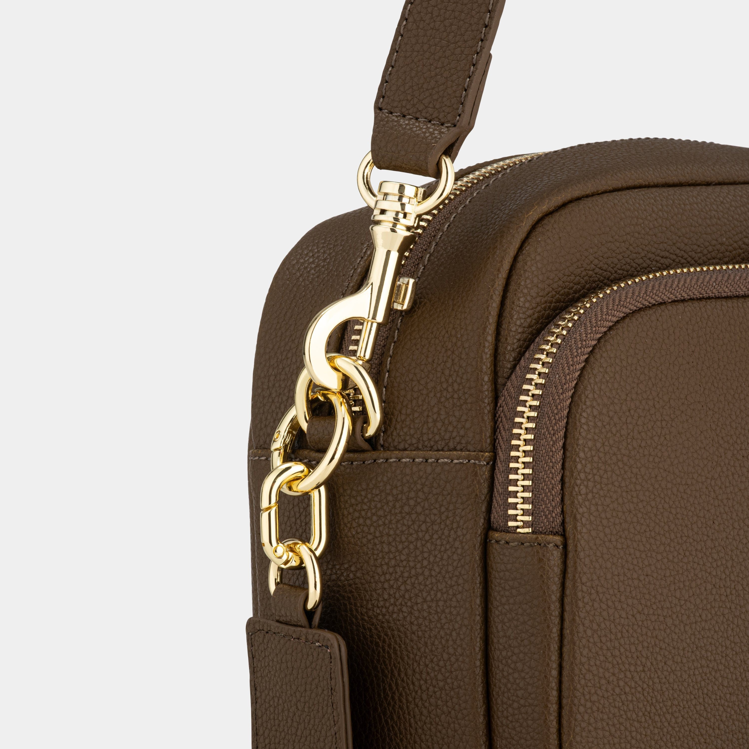 Chelsea Midi Crossbody luxe leather bag chocolate brown