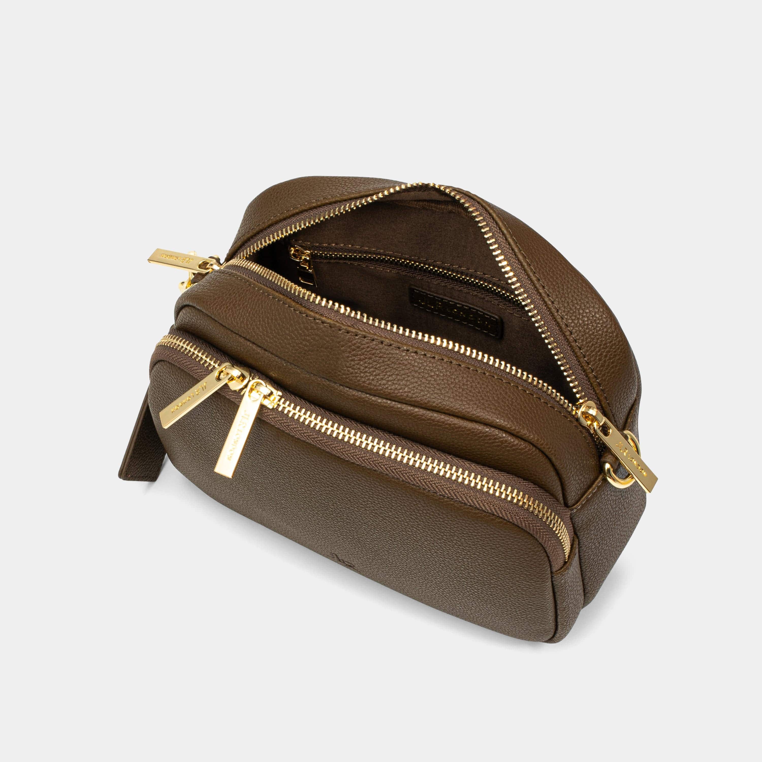 Chelsea Maxi crossbody luxe leather bag Chocolate Brown