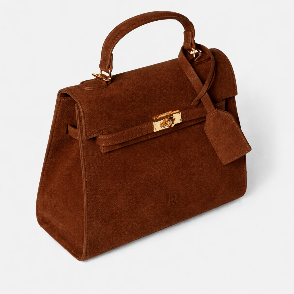 Richmond Top handle bag Tan Suede - JLR London