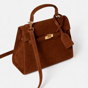 Richmond Top handle bag Tan Suede - JLR London