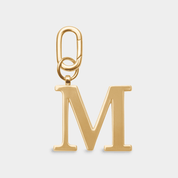 M - Gold Metal Letter Keyring - JLR London