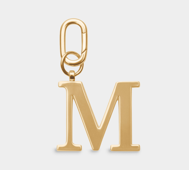 M - Gold Metal Letter Keyring - JLR London