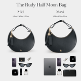 Black Rudy Midi Half Moon Bag