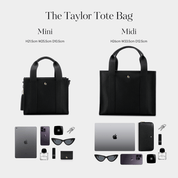 Black Medium Taylor Tote Bag - Vegan Leather *Pre - order* - JLR London