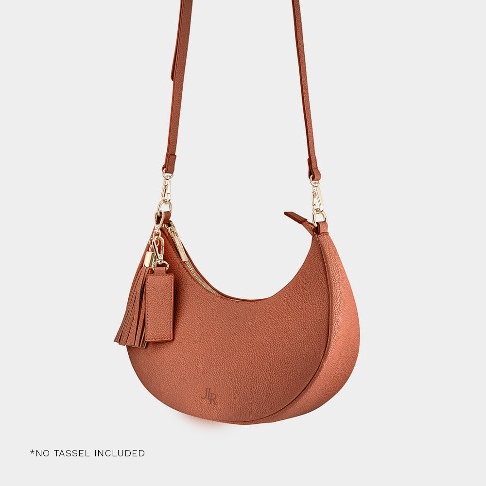 Tan Rudy Midi Half Moon Bag