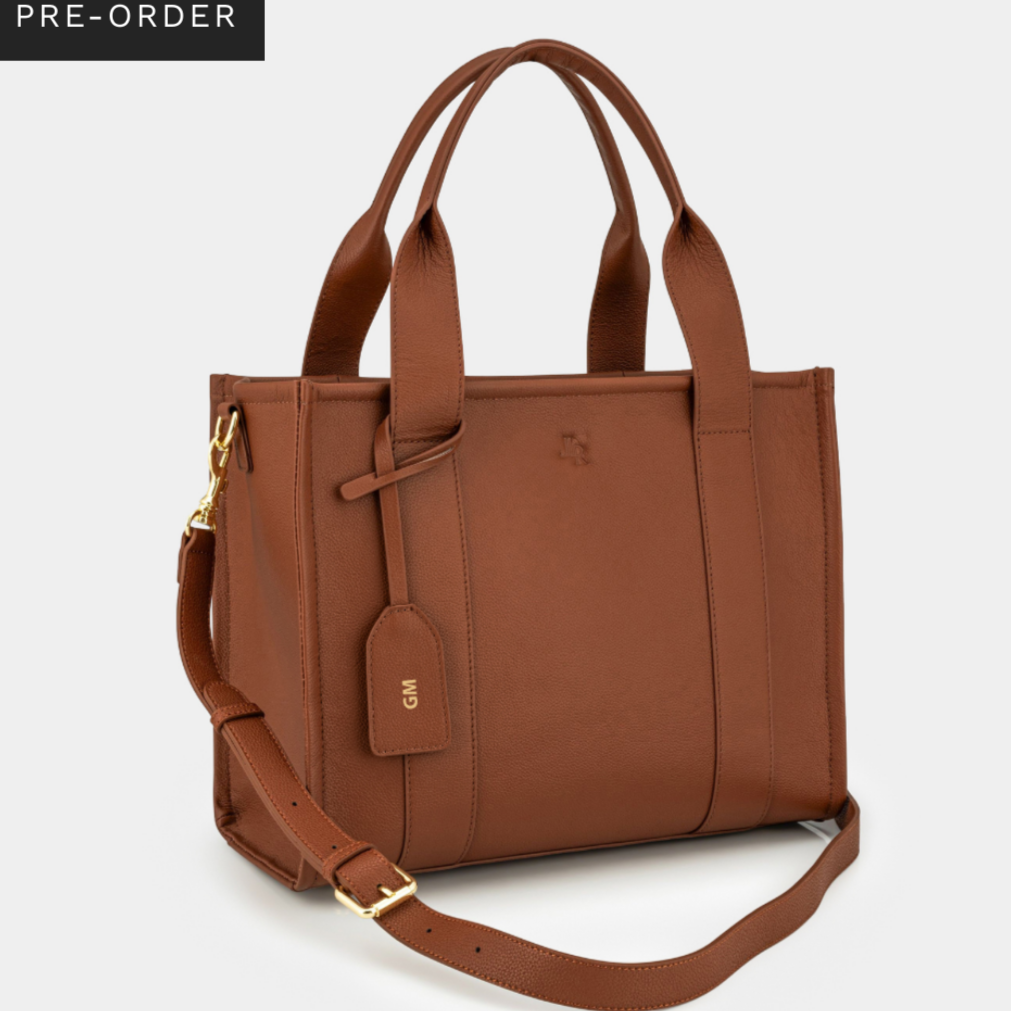 Taylor Maxi luxe leather tote bag Tan
