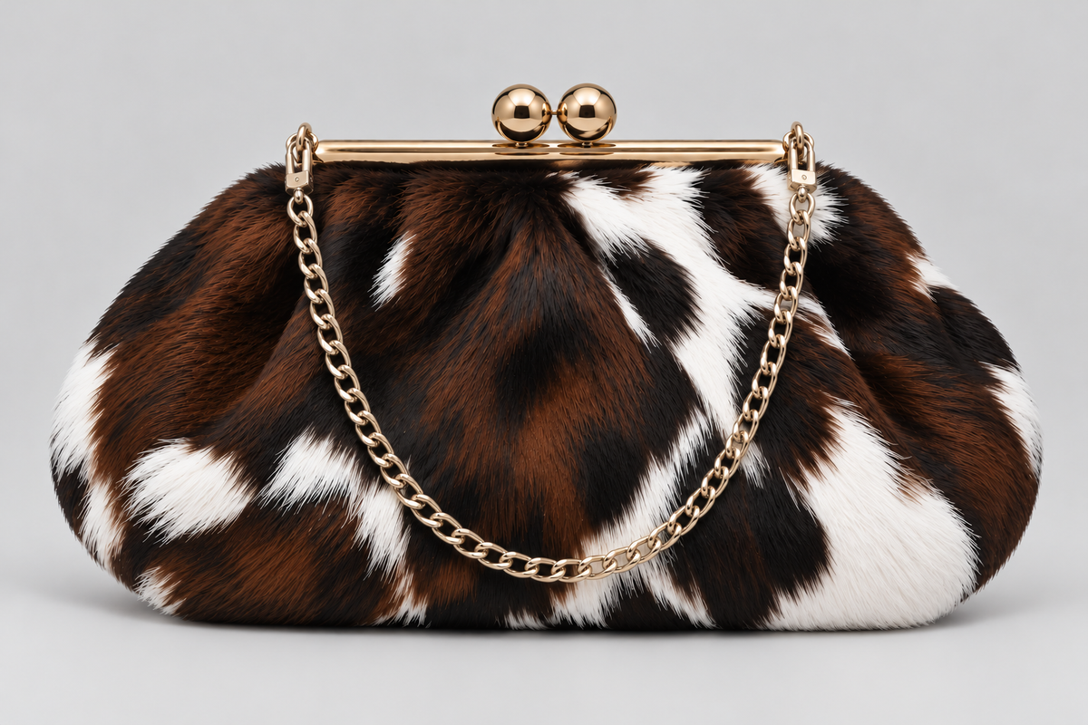 The Gigi Clutch - White Pony leather