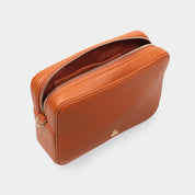 Tan Boston premium leather Crossbody Bag - Johnny Loves Rosie - JLR London