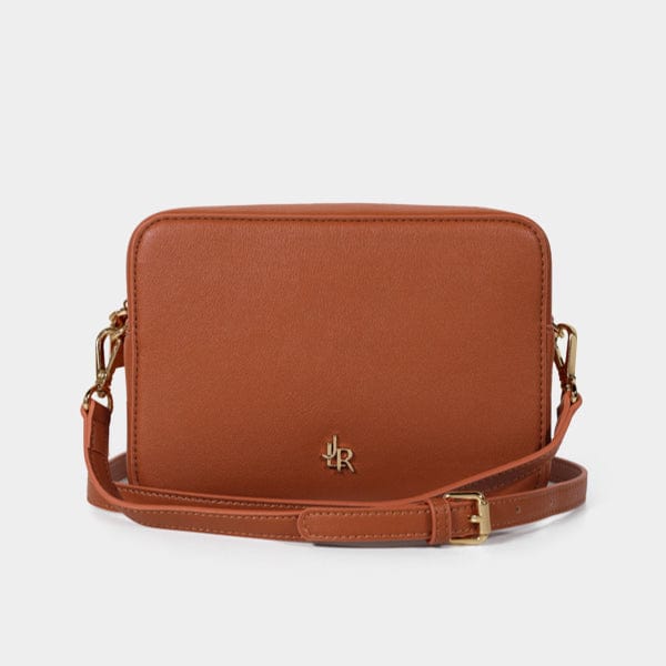 Tan Boston premium leather Crossbody Bag - Johnny Loves Rosie - JLR London