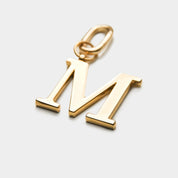 M - Gold Metal Letter Keyring - JLR London