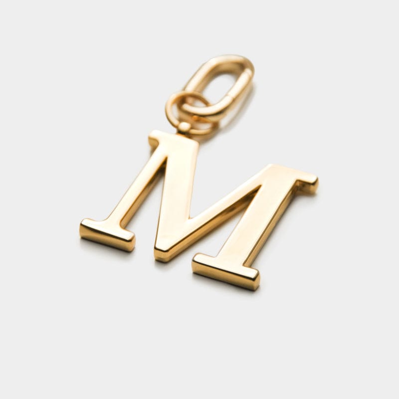 M - Gold Metal Letter Keyring - JLR London