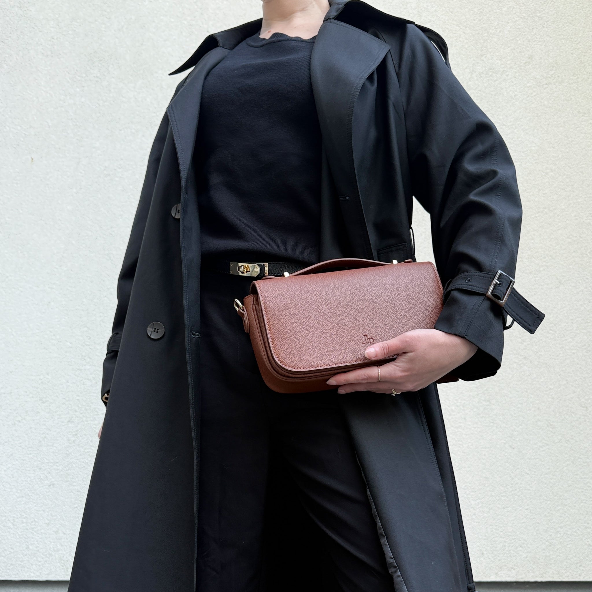 Cambridge luxe leather top handle bag - Black