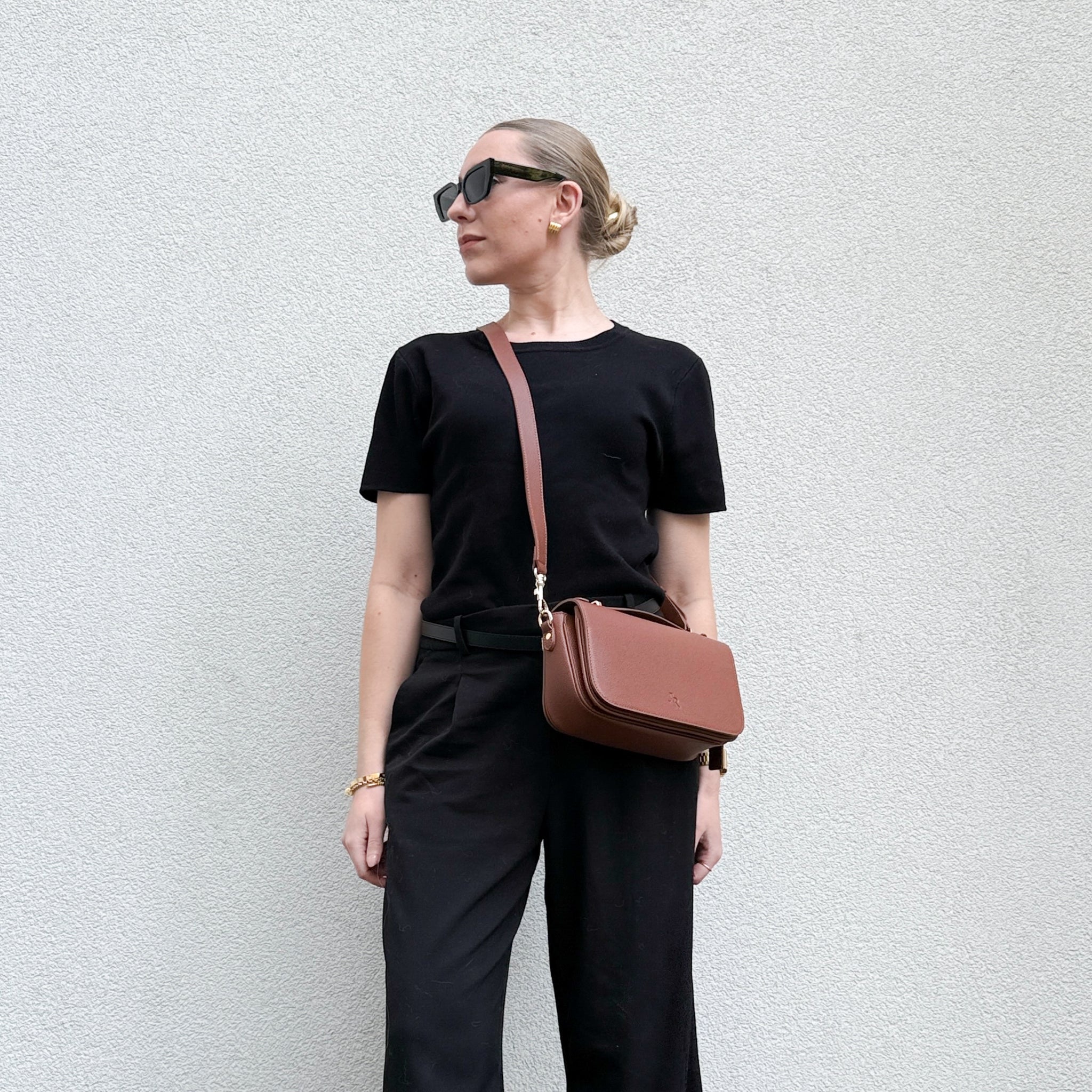 Cambridge luxe leather top handle bag - Black