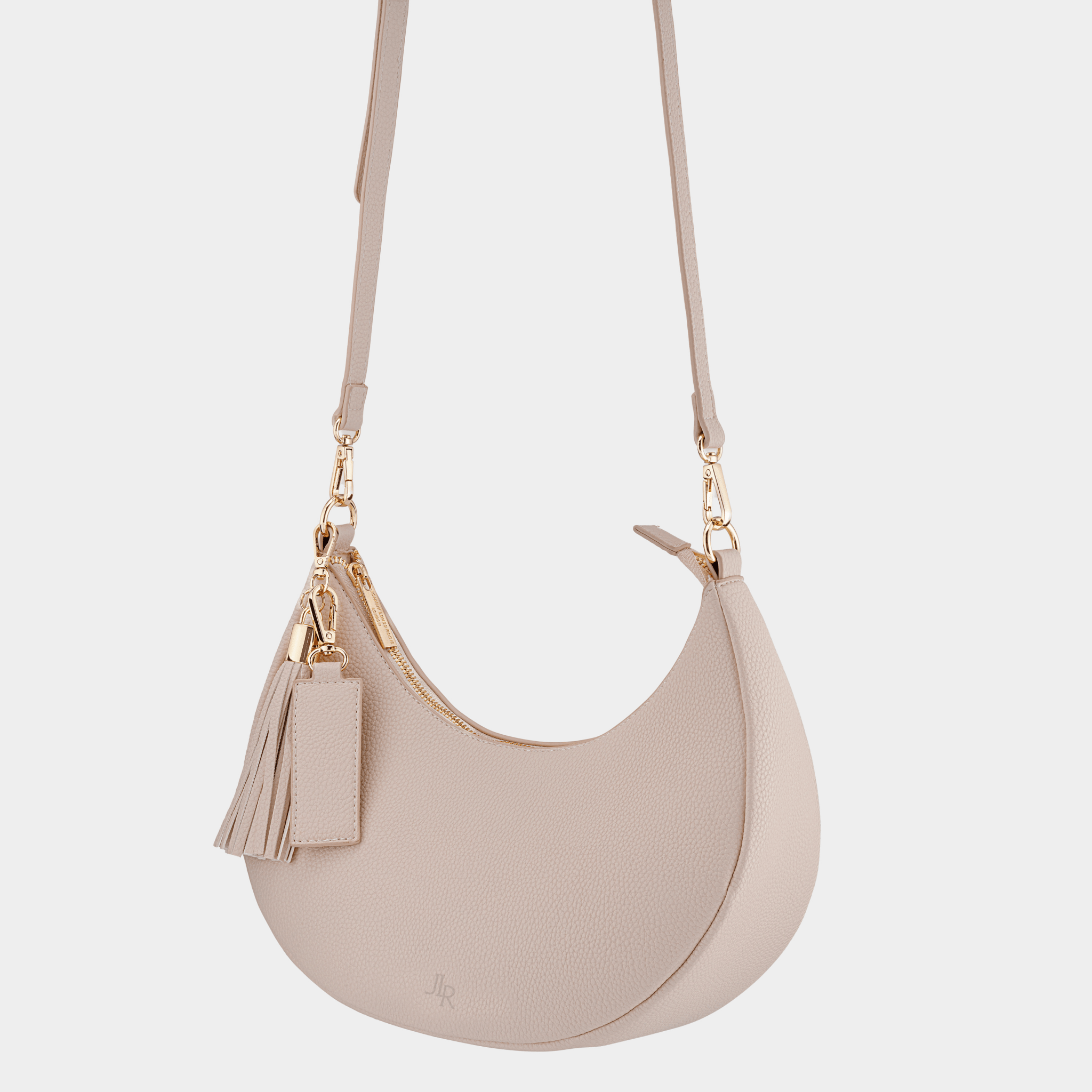 Rudy Midi Half Moon Bag - Taupe - JLR London